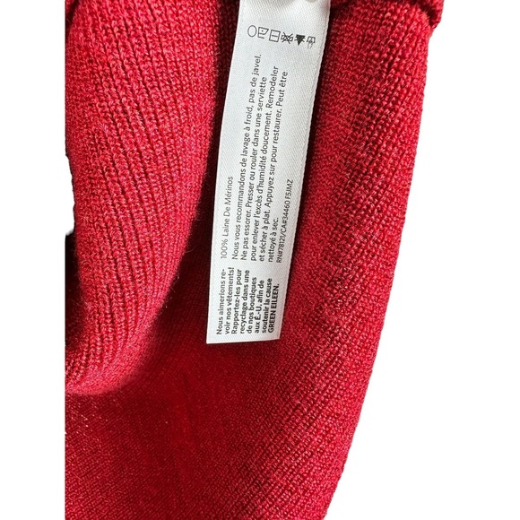 Eileen Fisher 100% Wool Sweater Asymmetrical Lagenlook Oversized M-L  Valentine' - Picture 2 of 7